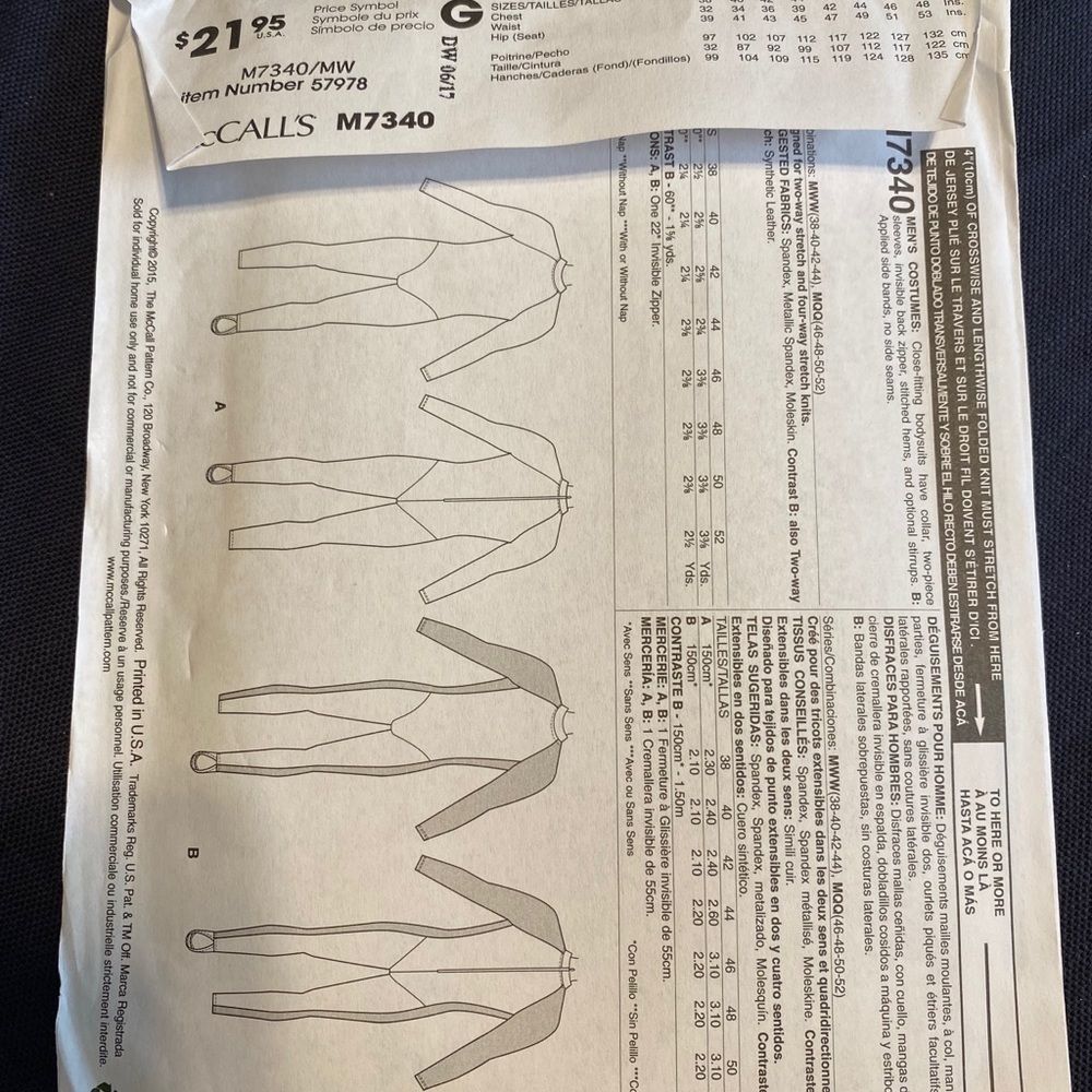 McCalls costume sewing pattern - Picture 2 of 2